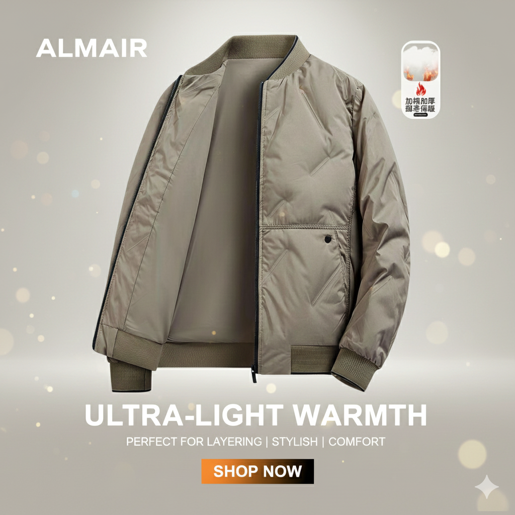 ALMAIR Ultra-Light Bomber Jacket – Style Meets Warmth
